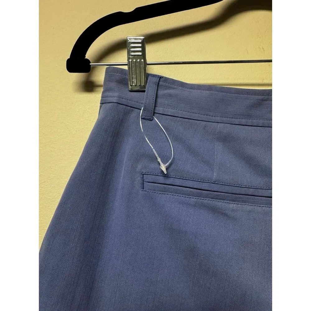 VINTAGE - TOMMY BAHAMA 100% Silk Periwinkle Blue Pleated Zip Front Shorts, Sz 6
